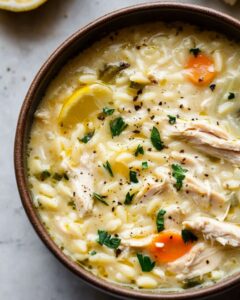 Easy Lemon Chicken Orzo Soup Recipe