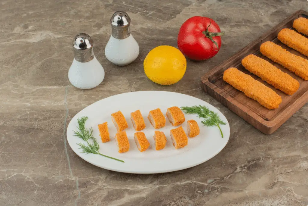 How to Fried Lemon Pepper Salmon Sticks with Old Bay Blue Cheese