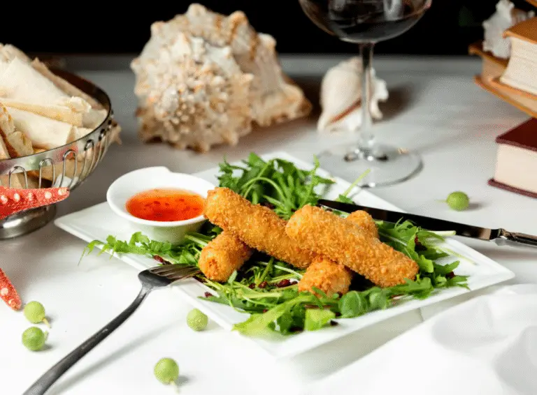 How to Fried Lemon Pepper Salmon Sticks with Old Bay Blue Cheese
