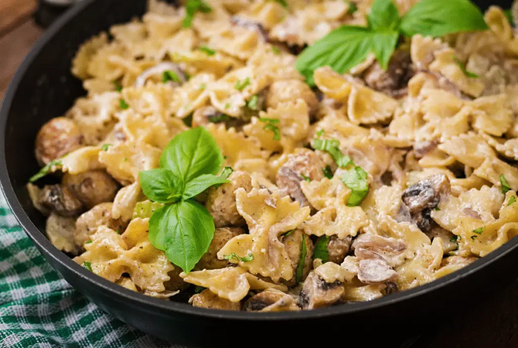 Creamy Parmesan Garlic Beef Bowtie Pasta