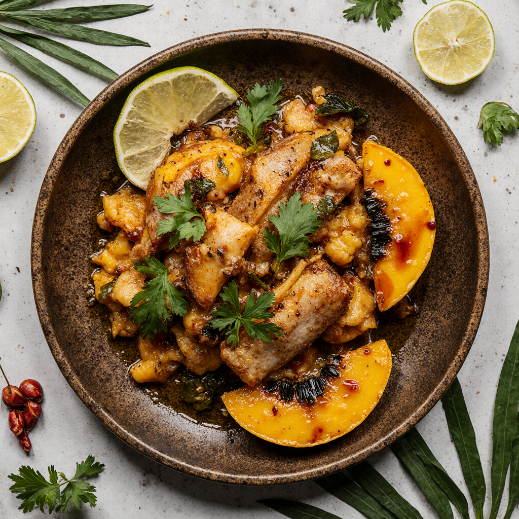 Stir-fried Sardines and Papaya