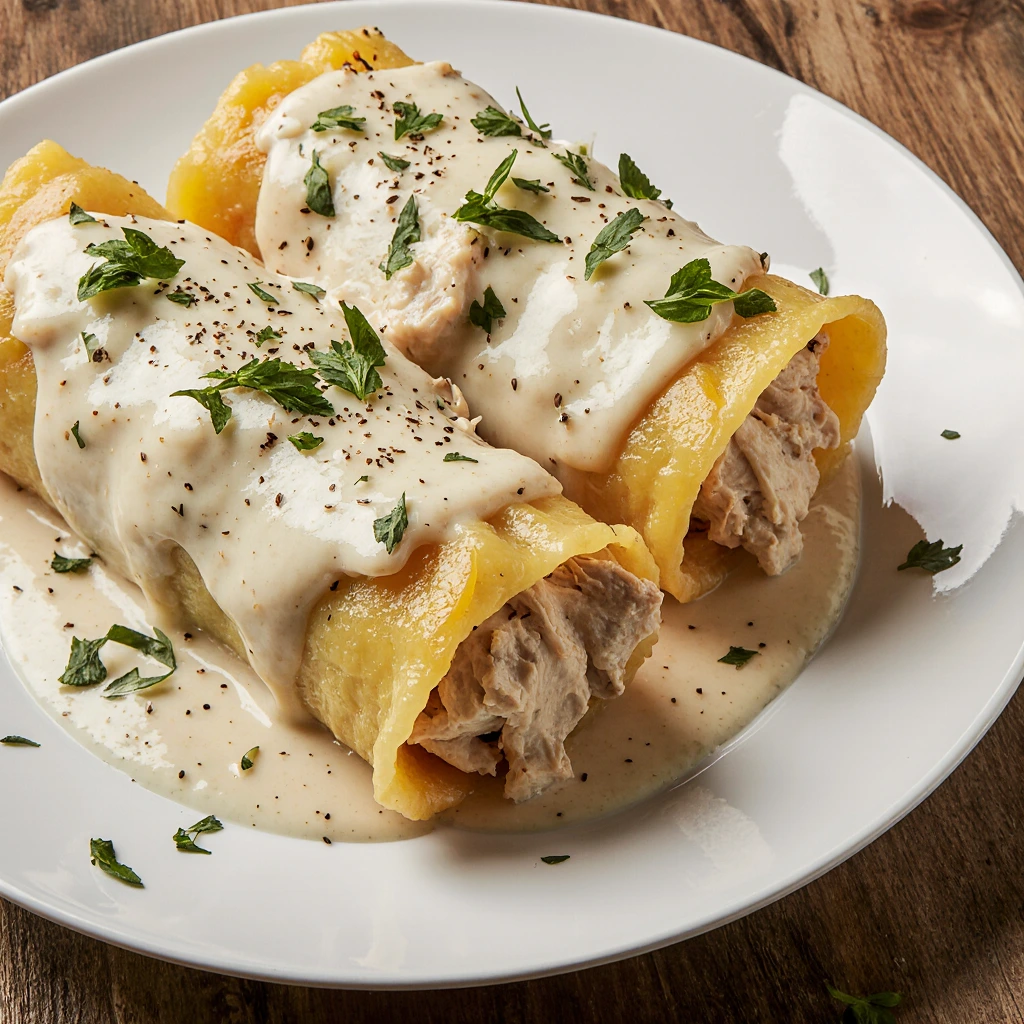 LEMON GARLIC CHICKEN LASAGNA ROLL-UPS